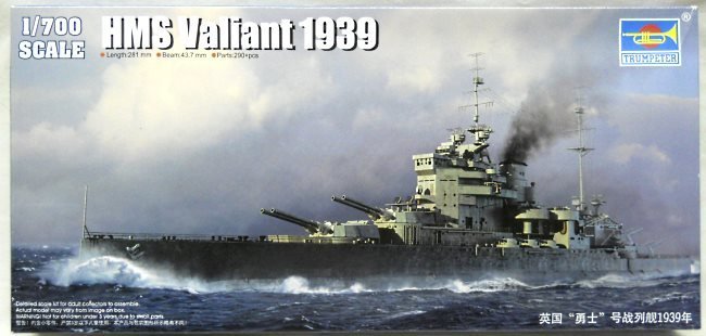 Trumpeter 1/700 HMS Valiant Battleship 1939 Configuration, 05796 plastic model kit